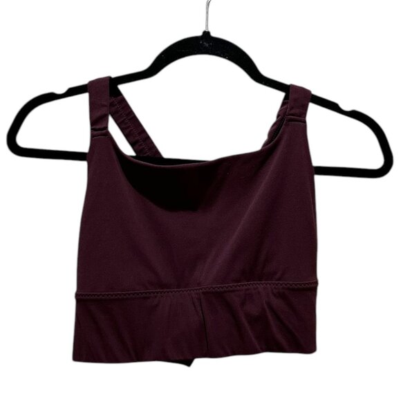 Athleta Maroon Square Neck Criss Cross Back Sports Bra - Picture 1 of 4